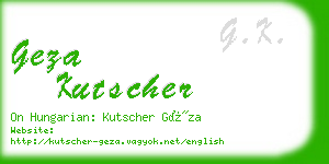 geza kutscher business card